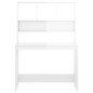 vidaXL Escritorio de estantes contrachapada blanco brillo 102x45x148cm vidaXL Escritorio de estantes contrachapada blanco brillo 102x45x148cm