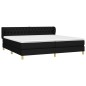 vidaXL Cama box spring con colchón tela negro 200x200 cm