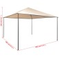 vidaXL Cenador carpa con toldo 4x4 m acero beige vidaXL Cenador carpa con toldo 4x4 m acero beige