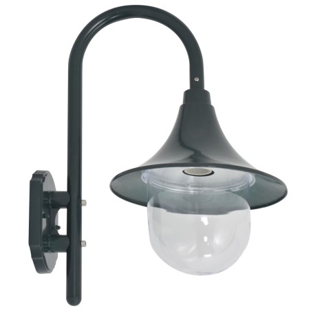 vidaXL Lámpara de pared de jardín aluminio verde oscuro E27 42 cm