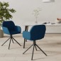 vidaXL Sillas de comedor giratorias 2 uds terciopelo azul