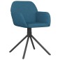 vidaXL Sillas de comedor giratorias 2 uds terciopelo azul