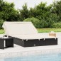 vidaXL Tumbona 2 personas toldo plegable ratán PE negro 213x118x97 cm vidaXL Tumbona 2 personas toldo plegable ratán PE negro 213x118x97 cm