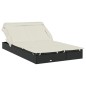 vidaXL Tumbona 2 personas toldo plegable ratán PE negro 213x118x97 cm vidaXL Tumbona 2 personas toldo plegable ratán PE negro 213x118x97 cm