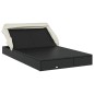 vidaXL Tumbona 2 personas toldo plegable ratán PE negro 213x118x97 cm vidaXL Tumbona 2 personas toldo plegable ratán PE negro 213x118x97 cm