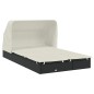 vidaXL Tumbona 2 personas toldo plegable ratán PE negro 213x118x97 cm vidaXL Tumbona 2 personas toldo plegable ratán PE negro 213x118x97 cm