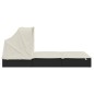 vidaXL Tumbona 2 personas toldo plegable ratán PE negro 213x118x97 cm vidaXL Tumbona 2 personas toldo plegable ratán PE negro 213x118x97 cm