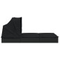vidaXL Tumbona 2 personas toldo plegable ratán PE negro 213x118x97 cm vidaXL Tumbona 2 personas toldo plegable ratán PE negro 213x118x97 cm
