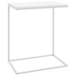 vidaXL Mesa auxiliar de madera contrachapada blanco 55x35x66 cm