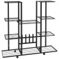 vidaXL Soporte para flores con ruedas hierro negro 94,5x24,5x91,5 cm vidaXL Soporte para flores con ruedas hierro negro 94,5x24,5x91,5 cm