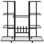 vidaXL Soporte para flores con ruedas hierro negro 94,5x24,5x91,5 cm vidaXL Soporte para flores con ruedas hierro negro 94,5x24,5x91,5 cm