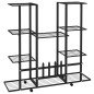 vidaXL Soporte para flores con ruedas hierro negro 94,5x24,5x91,5 cm vidaXL Soporte para flores con ruedas hierro negro 94,5x24,5x91,5 cm