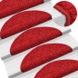 vidaXL Alfombras de peldaños de escalera 15 uds rojo 65x21x4 cm vidaXL Alfombras de peldaños de escalera 15 uds rojo 65x21x4 cm