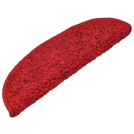 vidaXL Alfombras de peldaños de escalera 15 uds rojo 65x21x4 cm