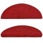 vidaXL Alfombras de peldaños de escalera 15 uds rojo 65x21x4 cm vidaXL Alfombras de peldaños de escalera 15 uds rojo 65x21x4 cm