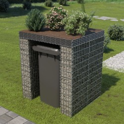 vidaXL Muro de gaviones para contenedor de basura acero 110x100x130cm