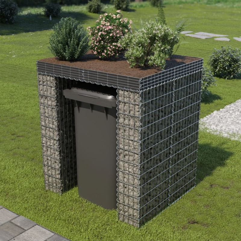 vidaXL Muro de gaviones para contenedor de basura acero 110x100x130cm vidaXL Muro de gaviones para contenedor de basura acero 110x100x130cm