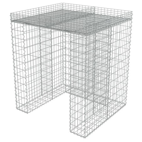 vidaXL Muro de gaviones para contenedor de basura acero 110x100x130cm