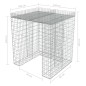 vidaXL Muro de gaviones para contenedor de basura acero 110x100x130cm vidaXL Muro de gaviones para contenedor de basura acero 110x100x130cm
