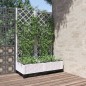 vidaXL Jardinera con enrejado PP blanco 80x40x121,5 cm