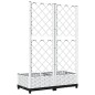 vidaXL Jardinera con enrejado PP blanco 80x40x121,5 cm