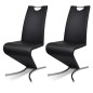 vidaXL Sillas de comedor 2 unidades cuero sintético negro vidaXL Sillas de comedor 2 unidades cuero sintético negro