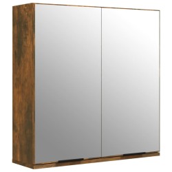 vidaXL Armario de baño con espejo color roble ahumado 64x20x67 cm