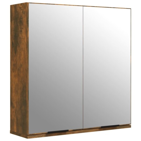 vidaXL Armario de baño con espejo color roble ahumado 64x20x67 cm