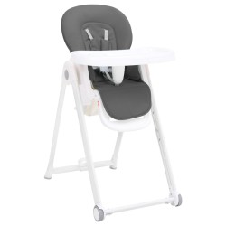 vidaXL Trona de bebé de aluminio gris oscuro
