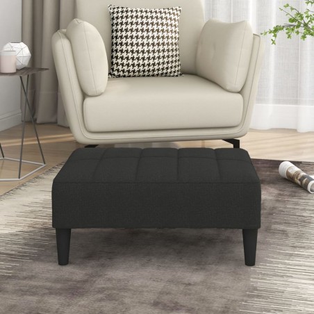 vidaXL Reposapiés de tela negro 78x56x32 cm