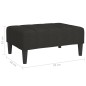 vidaXL Reposapiés de tela negro 78x56x32 cm