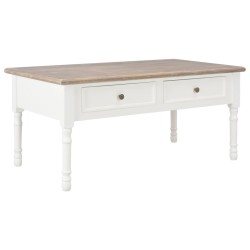 vidaXL Mesa de centro de madera blanco 100x55x45 cm