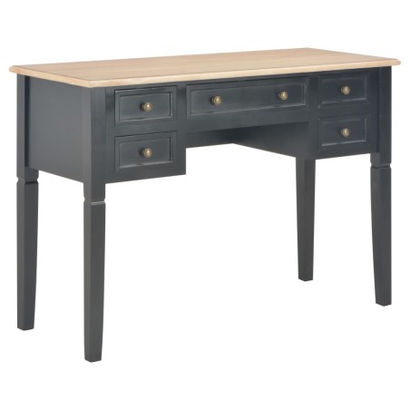 vidaXL Escritorio de madera negro 109,5x45x77,5 cm