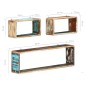 vidaXL Juego de estantes cubo de pared 3 pzas madera maciza reciclada vidaXL Juego de estantes cubo de pared 3 pzas madera maciza reciclada
