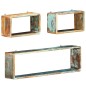 vidaXL Juego de estantes cubo de pared 3 pzas madera maciza reciclada vidaXL Juego de estantes cubo de pared 3 pzas madera maciza reciclada