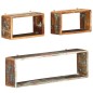 vidaXL Juego de estantes cubo de pared 3 pzas madera maciza reciclada vidaXL Juego de estantes cubo de pared 3 pzas madera maciza reciclada