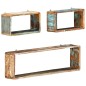 vidaXL Juego de estantes cubo de pared 3 pzas madera maciza reciclada vidaXL Juego de estantes cubo de pared 3 pzas madera maciza reciclada