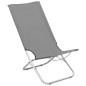 vidaXL Sillas de playa plegables 2 unidades tela gris vidaXL Sillas de playa plegables 2 unidades tela gris