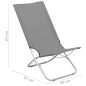 vidaXL Sillas de playa plegables 2 unidades tela gris vidaXL Sillas de playa plegables 2 unidades tela gris