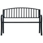vidaXL Banco de jardín acero negro 120 cm vidaXL Banco de jardín acero negro 120 cm