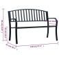 vidaXL Banco de jardín acero negro 120 cm vidaXL Banco de jardín acero negro 120 cm