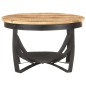 vidaXL Mesa de centro de madera de mango rugosa Ø68x43 cm vidaXL Mesa de centro de madera de mango rugosa Ø68x43 cm