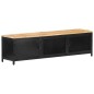 vidaXL Mueble para TV de madera maciza de mango rugosa 130x30x37 cm