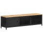 vidaXL Mueble para TV de madera maciza de mango rugosa 130x30x37 cm
