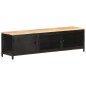 vidaXL Mueble para TV de madera maciza de mango rugosa 130x30x37 cm