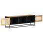 vidaXL Mueble para TV madera mango rugosa y caña natural 120x30x40 cm vidaXL Mueble para TV madera mango rugosa y caña natural 120x30x40 cm