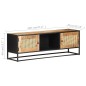 vidaXL Mueble para TV madera mango rugosa y caña natural 120x30x40 cm vidaXL Mueble para TV madera mango rugosa y caña natural 120x30x40 cm