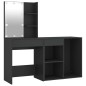 vidaXL Tocador con LED y armario madera contrachapada negro vidaXL Tocador con LED y armario madera contrachapada negro