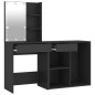 vidaXL Tocador con LED y armario madera contrachapada negro vidaXL Tocador con LED y armario madera contrachapada negro