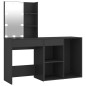 vidaXL Tocador con LED y armario madera contrachapada negro vidaXL Tocador con LED y armario madera contrachapada negro